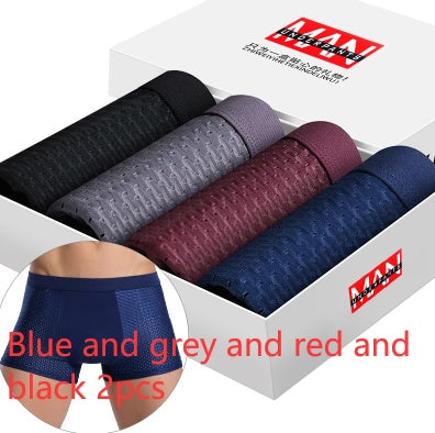 4-Pack Men's Ice Silk Boxer Briefs – Breathable & Comfortable - 3KDyn